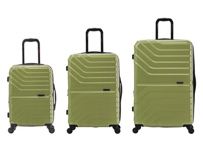 InUSA Aurum Polycarbonate/ABS 3-Piece Luggage Set, Green (IUAURSML-GRN)