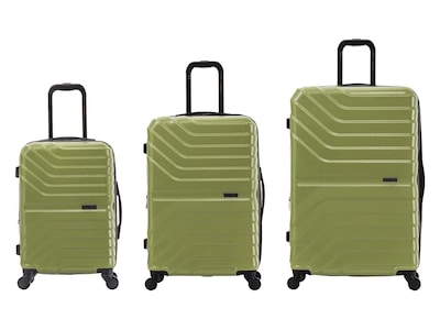 InUSA Aurum 3-Piece Hardside Spinner Luggage Set, Green (IUAURSML-GRN)