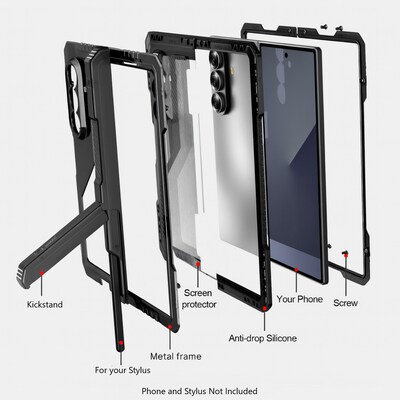 SaharaCase Raider Series Phone Case for Samsung Galaxy Z Fold7, Shock Absorbing, Scorpion Black (CP00883)