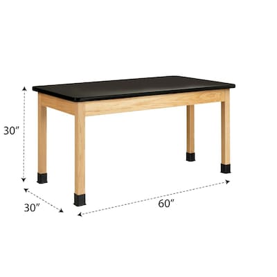 Diversified Woodcrafts School Classroom Rectangular Science Lab Table, 60 x 30, Oak (P7142BK30N)