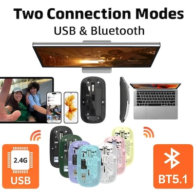 SaharaCase Glacier Wireless Ergonomic Laser Mouse, Purple (KB57)