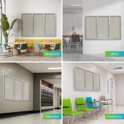 Ghent Vinyl Bulletin Board, Satin Frame, 6' x 4' (PA34872VX-185)