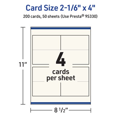 Avery Matte General Use Blank Cards, Ivory, 200/Box (95330)