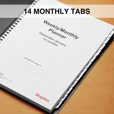 2025 Staples 8" x 11" Weekly & Monthly Appointment Book, Black (ST21488-25)