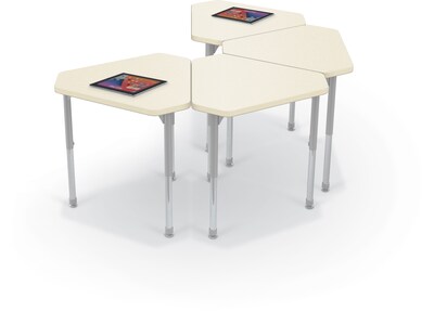 MooreCo Hierarchy Monroe Desk, 30"W x 27"D, Neutral Weft/Platinum Base (703673563000)