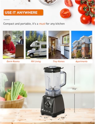 Commercial Chef 1.5L High Power Blender, Black (CHB50MB)