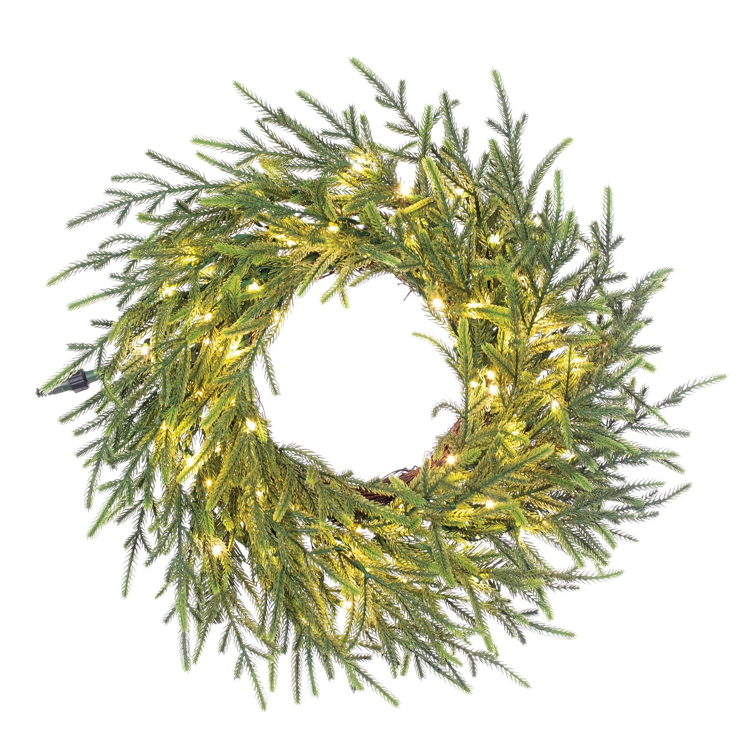 Fraser Hill Farm 36” Real Feel Pre-Lit Artificial Wreath (FFRF036W-5MGR)