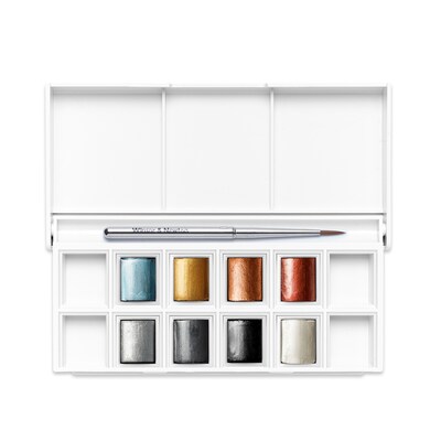 Winsor and Newton Cotman Watercolor Metallic Paint Pallette, Assorted Colors, 9 Pieces/Pack (WNX0390702)
