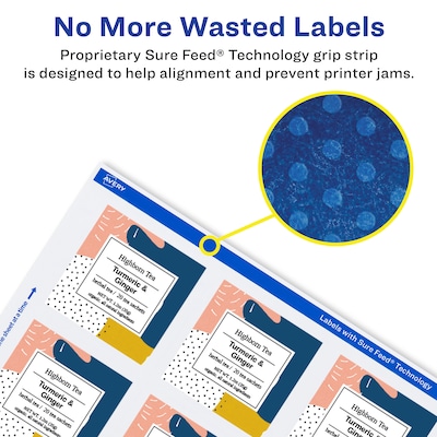 Avery Laser/Inkjet Square Waterproof Multipurpose Labels, 2.125"  x 2.125", White, 600/Box (94105)