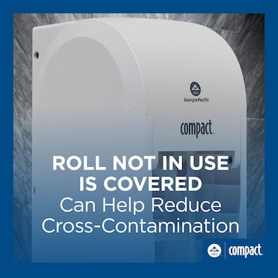 Georgia-Pacific Compact 2-Roll Vertical Coreless Toilet Paper Dispenser, White (56767A)