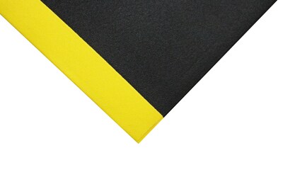 M + A Matting Sure Cushion Anti-Fatigue Commercial Textured Floor Mat, 3 x 60, Charcoal/Yellow (4271360100)