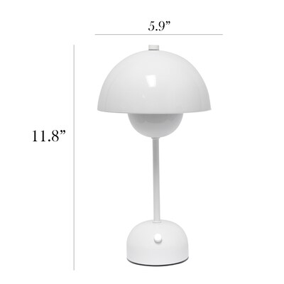Simple Designs Mushroom Magic LED Table Lamp, White (LD1069-WHT)