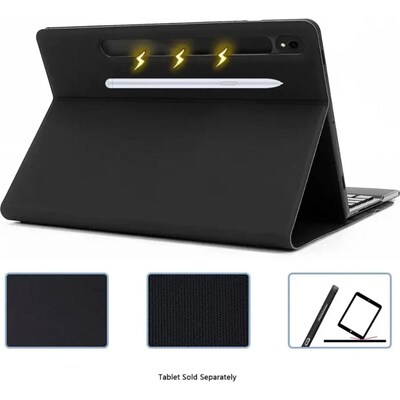 SaharaCase Navigation Series Keyboard Case with Track Pad for Galaxy Tab S10 FE+, Scorpion Black, (TB00475)
