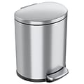 iTouchless SoftStep Semi-Round Stainless Steel Step Trash Can with Hinged Lid, 5.02 Gallon (IP05DSS)