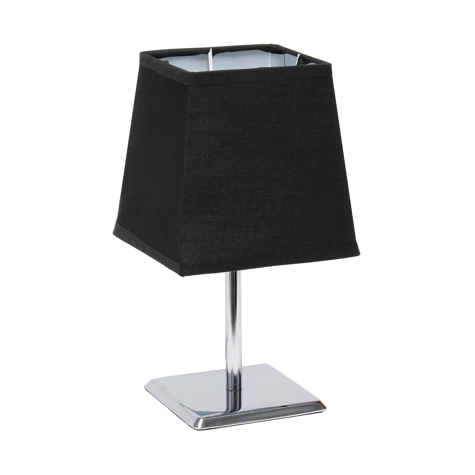 Creekwood Home Square Chrome 9.65 LED Table Lamp, Black (CWT-1013-BK)
