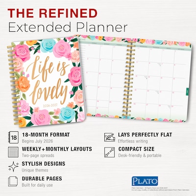 2026-2027 BrownTrout Bonnie Marcus Wire-O 6.5" x 7.75" Academic Year Weekly Student Planner, Paperboard Cover (9798330708130)