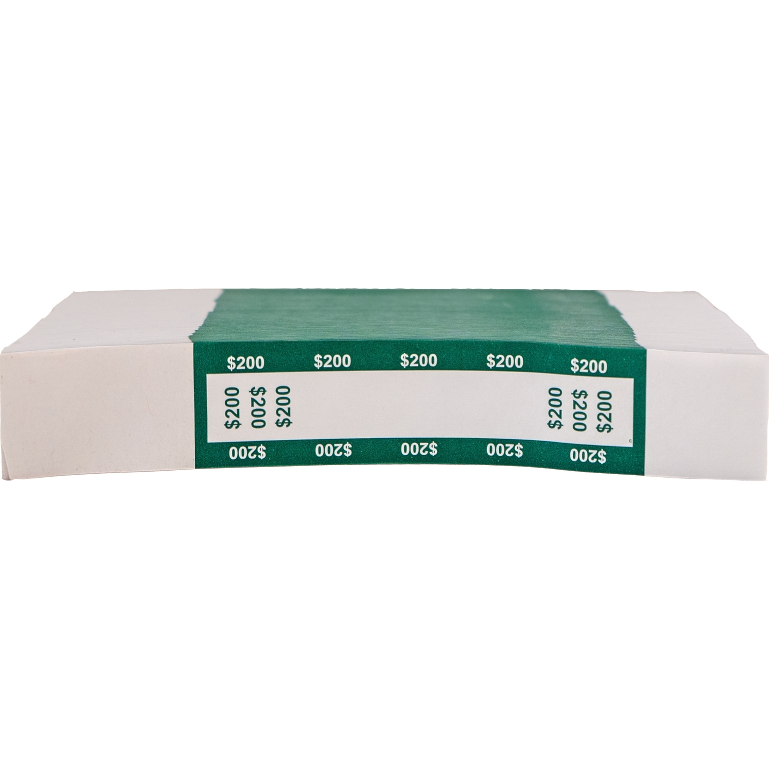 CONTROLTEK $200 Currency Strap, White/Green, 1000/Pack (560017)