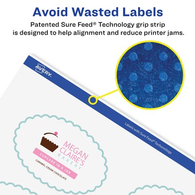 Avery Laser/Inkjet Multipurpose Labels, 3" x ", Glossy Clear, 400/Box (94060)