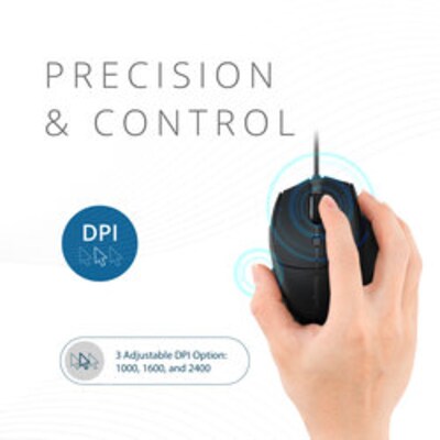 Kensington Pro Fit Ergo MY435 EQ Mouse, Black (K72512NA)