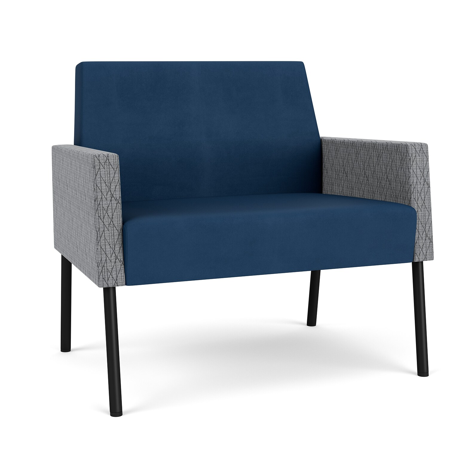 Lesro Mystic Lounge Vinyl Bariatric Chair, Patriot Plus Blue Ridge/Adler Gray Flannel/Black (ML1401.SBK-02PPBR.03PPBR.04ADGF)