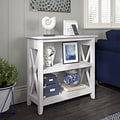 Bush Furniture Key West 30H 2-Shelf Bookcase with Adjustable Shelf, Pure White Oak (KWB124WT-03)
