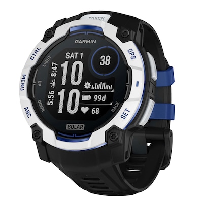 Garmin Instinct 3 Smartwatch, GPS, 50mm, Whitestone & Bolt Blue Silicone Band (010-02935-03)