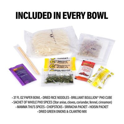 PhoLicious Authentic Pho Vietnamese Rice Noodle Soup, Variety Pack, 3.6 oz, 4/Pack (220-02406)