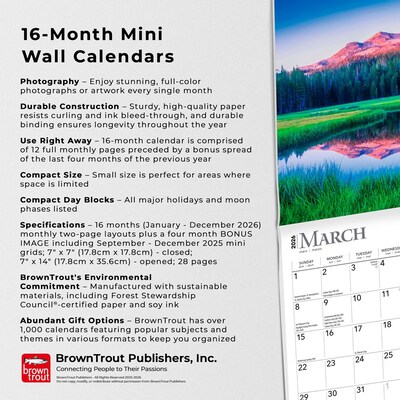 2026 BrownTrout Inspiration 7" x 7" Monthly Wall Calendar (9798330703890)