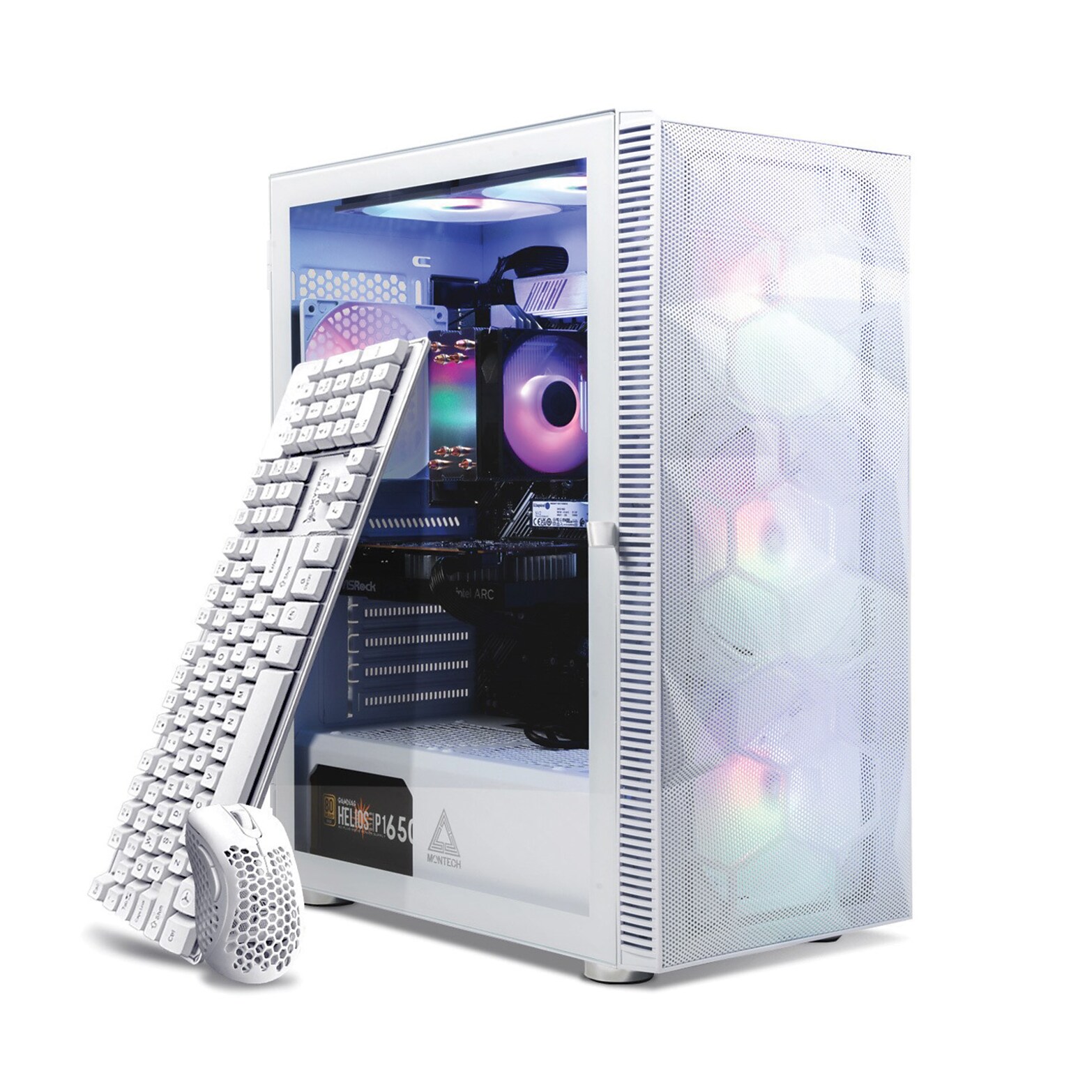 Skytech Gaming Storm Desktop Computer, AMD Ryzen 5 5600G, 16GB RAM, 1TB SSD, Intel Arc A380 6GB Graphics, Windows 11, White