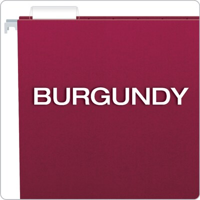 Pendaflex Recycled Hanging File Folders, 1/5 Tab, Letter Size, Burgundy, 25/Box (81613)