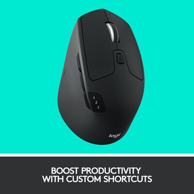 Logitech M720 Triathlon Wireless Bluetooth Multi-Device Mouse, Black (910-004790)