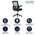 Flash Furniture Kelista Ergonomic Mesh Swivel Mid-Back Task Office Chair, Black (BLX5MBK)