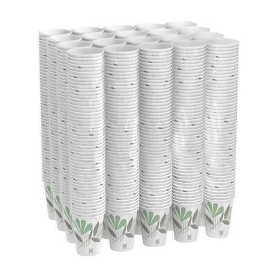 Dixie Pathways Poly Paper Hot Cups, 12 oz., White, 1000/Carton (2342PATH)