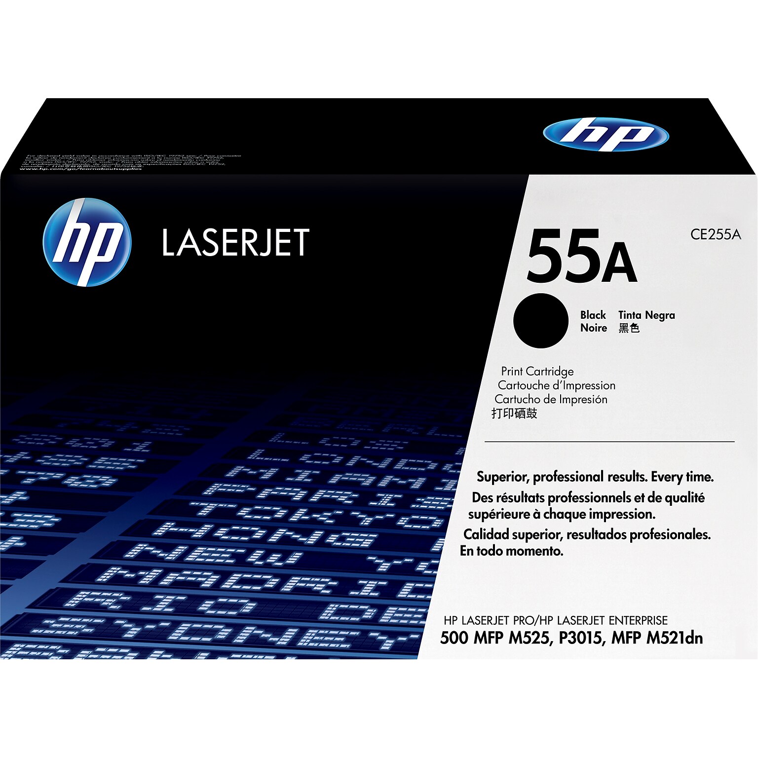 HP 55A Black Standard Yield Toner Cartridge, Prints Up to 6,000 Pages (CE255A)