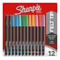 Sharpie Felt Pen, Fine Point, 0.4 mm, Assorted Ink, Dozen (1802226)