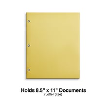 Staples® 4-Pocket 3-Hole Punched Presentation Folder, Yellow (56211-CC)