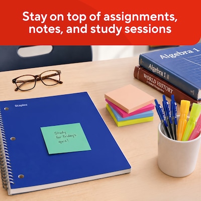 Staples Ultra Sticky Notes, 3" x 3", Golden Hour Collection, 100 Sheets/Pad, 24 Pads/Pack (ST62885)