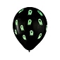 Amscan Ghost Halloween Balloon, Black/Green, 15/Pack, 2 Packs/Carton (111480)