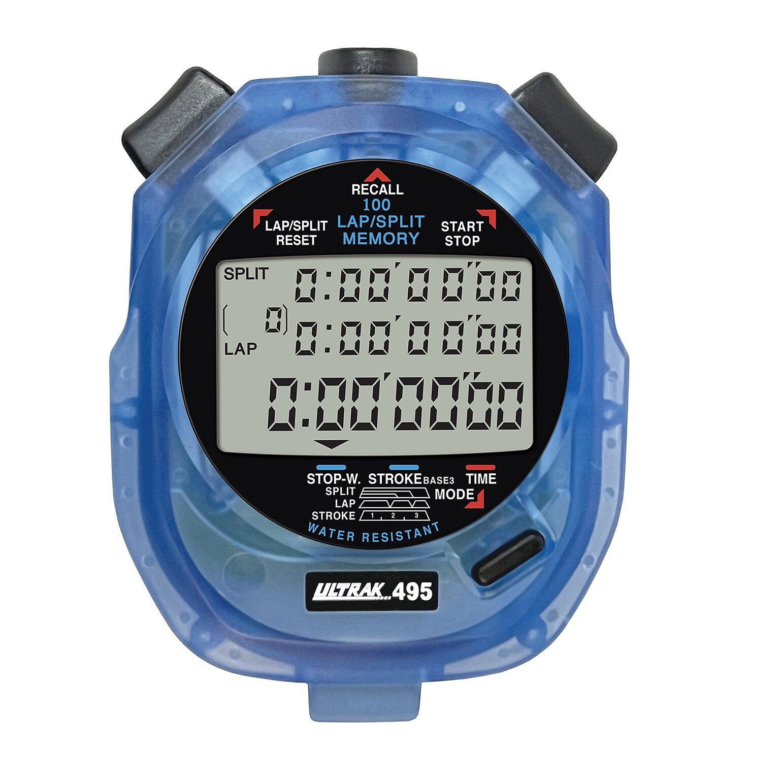 ULTRAK 495 100 Memory Stopwatch, Blue (CEI495BLUE)