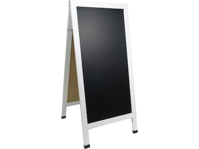 Excello Global Products Indoor/Outdoor Sidewalk Chalkboard Sign, 22.5 x 47.25, White/Black (HD-024