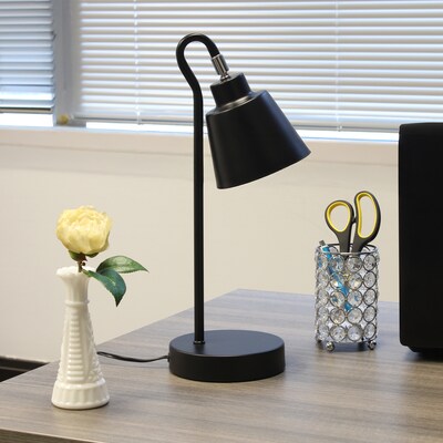 Simple Designs Sleek Essentials LED Desk Lamp, 16", Black (LD1079-BLK)
