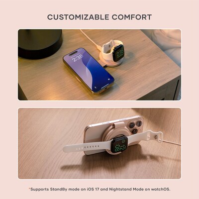 Satechi OntheGo 2-in-1 Wireless Charger, Desert Rose (ST-QTG21R)
