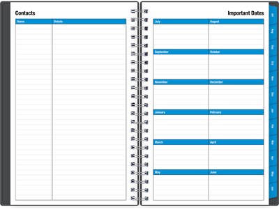 2024-2025 Blue Sky Collegiate 5" x 8" Academic Weekly & Monthly Planner, Plastic Cover, Gray (100139-A25)