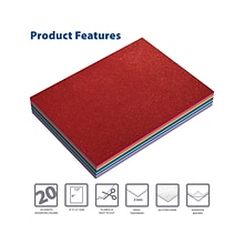 Better Office Glitter EVA Foam Sheets, Assorted Colors, 20/Pack (01152)