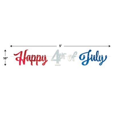 Beistle Happy 4th Of July Foil Streamer, 2/Pack (56430)