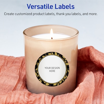 Avery Round Laser/Inkjet Multipurpose Labels, 3", White, 60/Pack (19479370841)