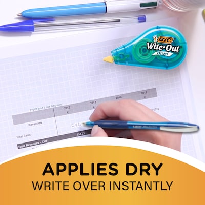 BIC Wite-Out Mini Correction Tape, White, 6/Pack (WOTMP61-WHI)