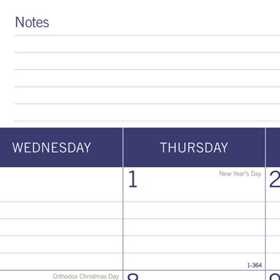 2026 Blueline DuraGlobe Bamboo Fiber 22" x 17" Monthly Desk Pad Calendar, Blue/White (C177227)