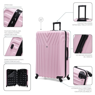 InUSA Vasty 33.86" Hardside Suitcase, 4-Wheeled Spinner, TSA Checkpoint Friendly, Red (IUVAS00XL-RED)