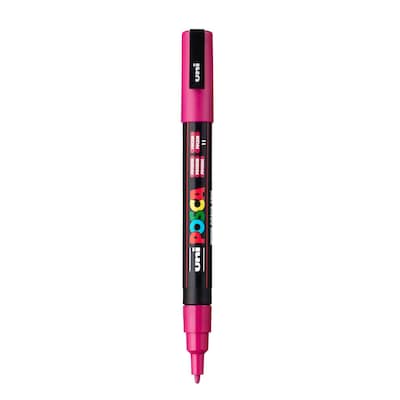 POSCA PC-3M Water Based Paint Marker, Fine Bullet Tip, Fuchsia, 3/PK (UBCPC3MFUCHSIA-3)